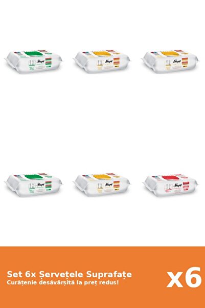 Sleepy Set of 6 Sleepy Surface Wipes: Classic, White Soap