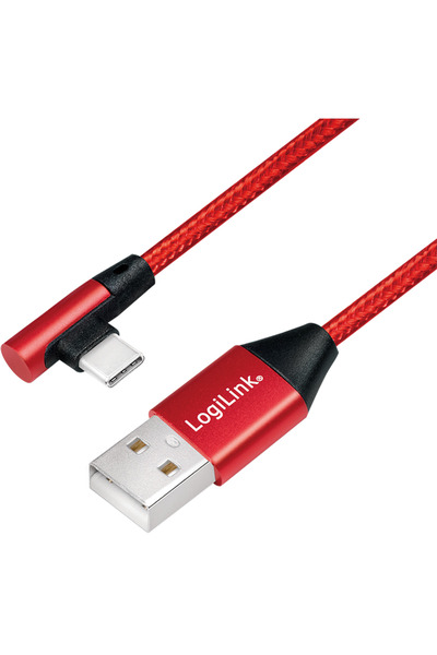 LogiLink - USB 2.0 Cable USB-A male to USB-C (90° angled) male, 0.3m