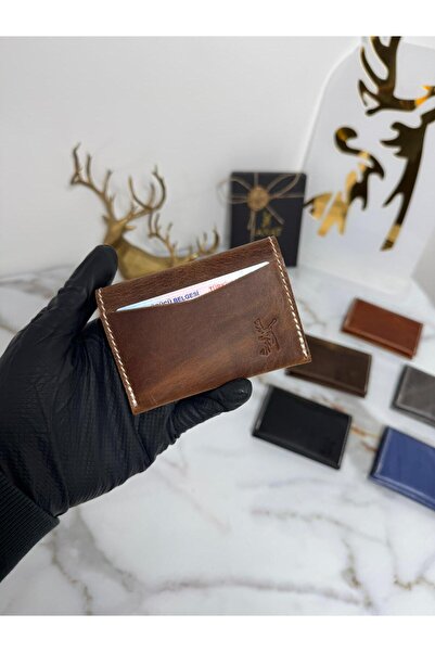 SANAT Hakiki Deri Unisex Küçük Kartlık - Kompakt Tasarım Kağıt Para Bölmeli İ...