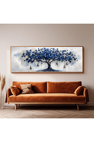 Dekorsiahome Ahşap Çerçeveli Panoramik Oturma Odası Salon Tablosu UZ0416
