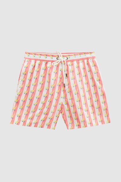 Tween Regular Fit Pembe Baskılı Şort Mayo