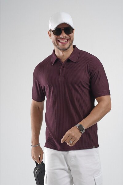 king brich Polo Neck Regular Fit Striped Men's Basic T-Shirt