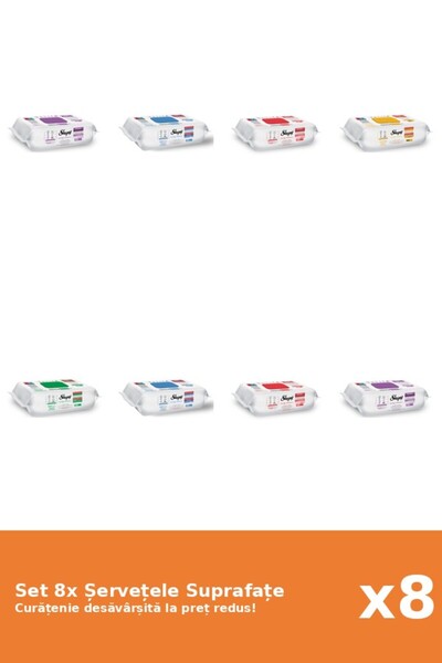 Sleepy Set 8 Șervețele Suprafațe Sleepy: Clasic, Bleach, White Soap