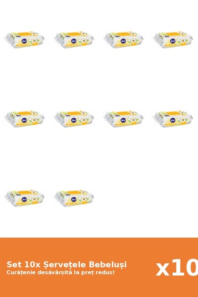 Sleepy Set of 10 Baby Wet Wipes, Chamomile, 120 pieces