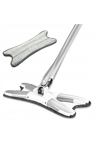 Hurt Mop plat cu storcator, cap rotativ 360, maner telescopic 104-122 cm, alb...