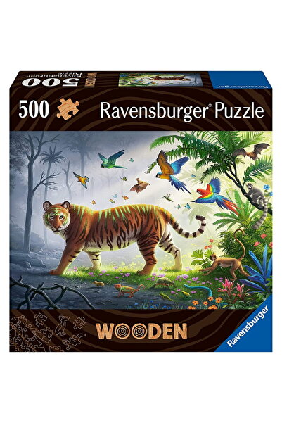 RAVENSBURGER Puzzle din lemn Tigru în junglă (505 piese)