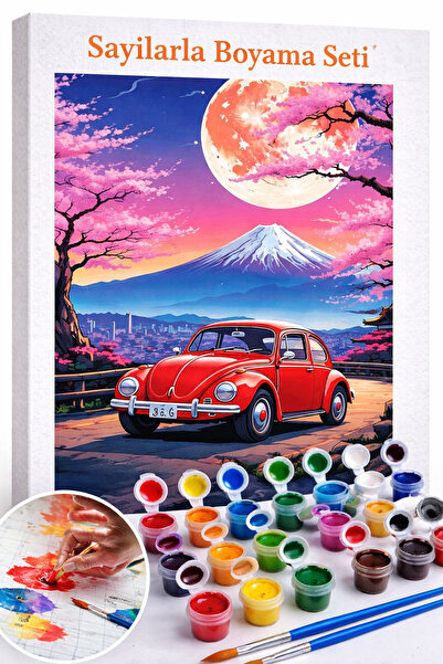 Aren Design Sayılarla Boyama Çerçeveli Hobi Seti Numaralı Tuval Fırça Boya KI...