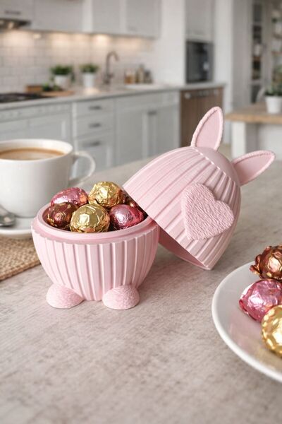 Günyan Store Tavşan Figürlü Dekoratif Çikolata & Şekerlik