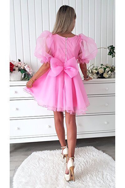 Voguesta Short Elegant Baby Doll Dress Sinziana Pink Candy