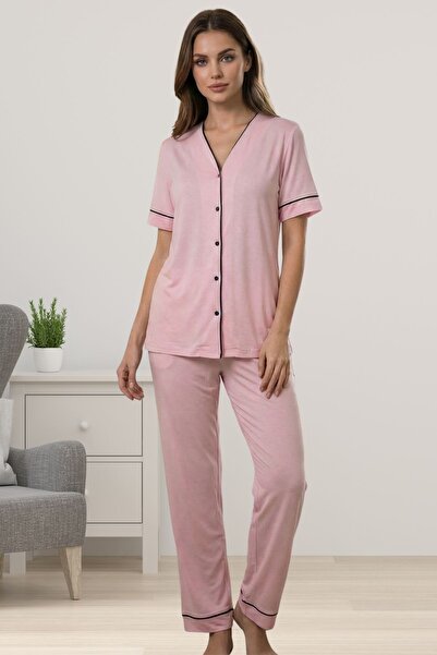 ByLohusa Pamuk komad tkanine Na dugmad sprijeda udoban kroj set pidžama za tr...