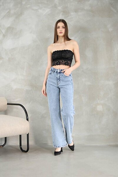 NOVENTA Comfortable Fit Straight Leg Buttoned Pocket Denim Pants - Loose Stra...