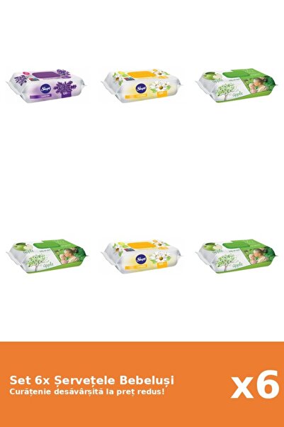 Sleepy Set of 6 Sleepy Baby Wipes: Chamomile, Lavender, Apple
