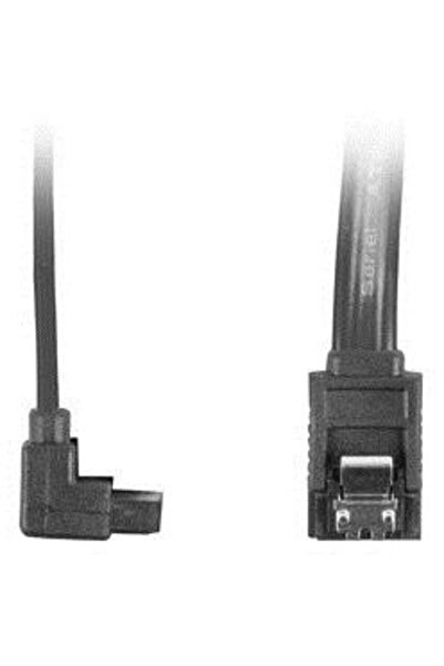 Lanberg Cablu SATA DATA II (6GB/S) M/M 30cm; Cleme metalice în unghi, negre