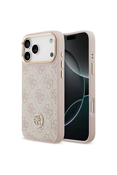 Guess Carcasă pentru iPhone 17 Pro Max, Hardcase 4G Strass Logo MagSafe, Roz