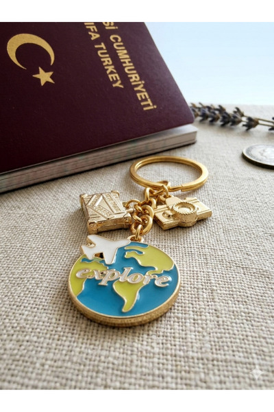 MADEFORYOUU Travel Keychain / Travel Manifest Keychain / Airplane Passport Keychain / Travel Gift