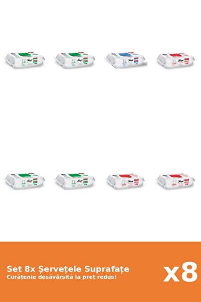 Sleepy Set of 8 Sleepy Surface Wipes: Classic, Bleach, White Soap