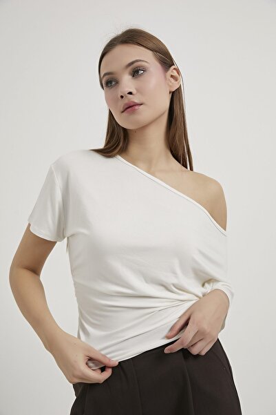 Arma Life Armalife 1646 Half Sleeve Boat Neck Belted Women's Bluz