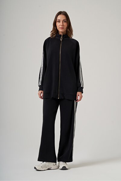 Nuss 1092 Stripe Detailed Collar Trouser Suit