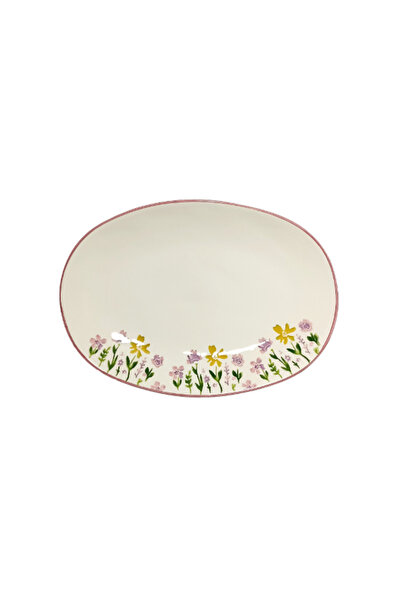 Papart Floral Printed Oval Platter 37x25cm