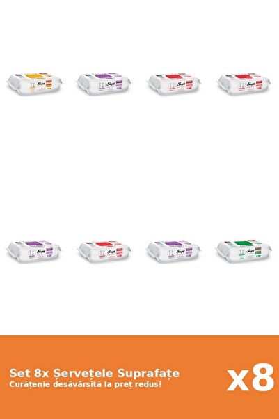 Sleepy Set 8 Șervețele Suprafațe Sleepy: Clasic, White Soap