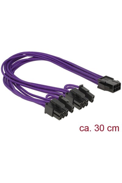 DELOCK Cablu de alimentare PCI Express cu 6 pini mamă > 2x 8 pini mascul ecra...