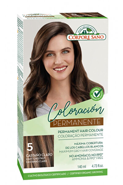 Corpore Sano Permanent Hair Dye, Ammonia-Free, 5. Light Chestnut, Corpore San...