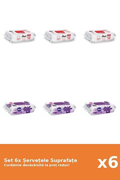 Sleepy Set of 6 Sleepy Surface Napkins: Classic, Lavender