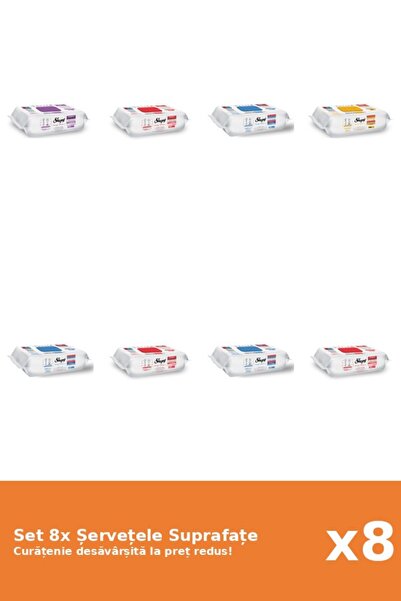 Sleepy Set of 8 Sleepy Surface Napkins: Classic, Bleach