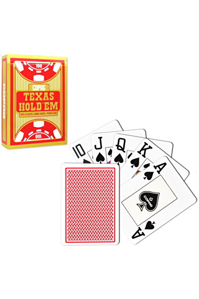 Cartamundi Professional poker playing cards 100% plastic large index Red