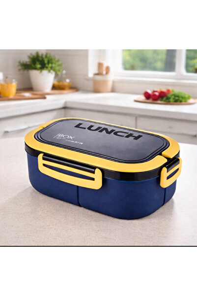 LUNCH BOX İki Bölmeli Sızdırmaz Sefer Tası Kulplu Taşınabilir Yemek Kabı Bento