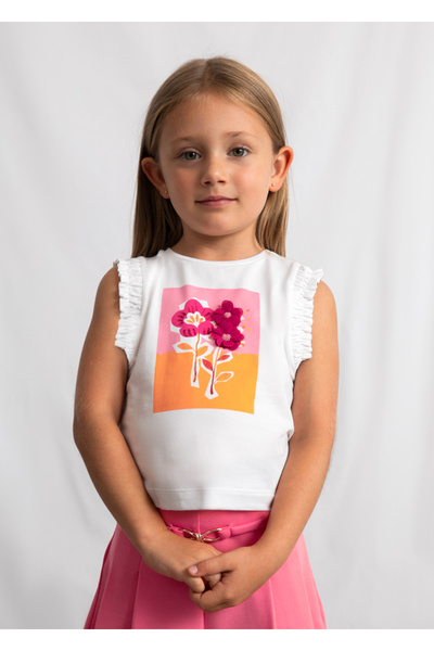MAYORAL Κοριτσίστικο μπλουζάκι με στάμπα λευκό 3023