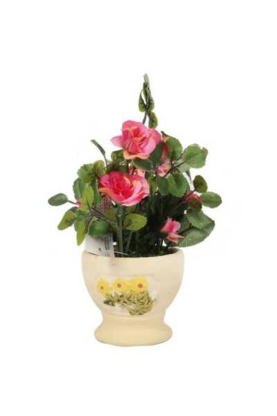 Goliat Różowe Różyczki w Doniczce - Sztuczne Kwiaty do Dekoracji Wnętrza i Og...