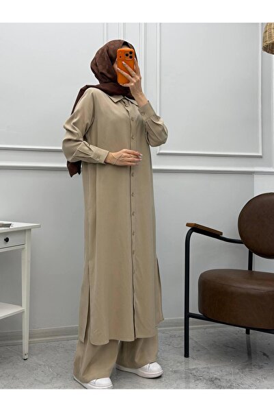 Butik Kardelen Camelya Buttoned Double Suit with Slit Detail 10824