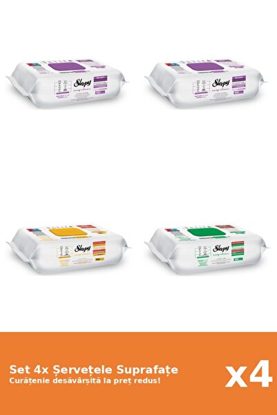 Sleepy Set 4 Șervețele Suprafațe Sleepy: Clasic, White Soap