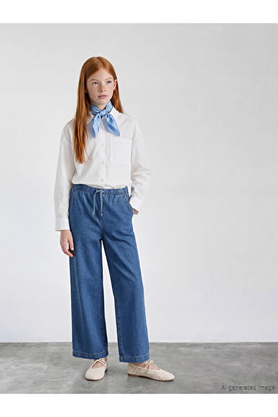 LC Waikiki Lcw Girls Studio Indigo Wideleg Girls' Jean Pants