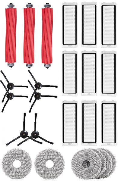 Rovexa Συμβατό κιτ Roborock Q Revo για 9 μήνες χρήσης με μαύρη πλαϊνή βούρτσα...