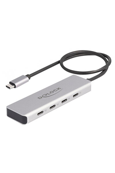 DELOCK Hub USB 10 Gbps USB Type-C cu 4 porturi USB Type-C, hub USB (gri)