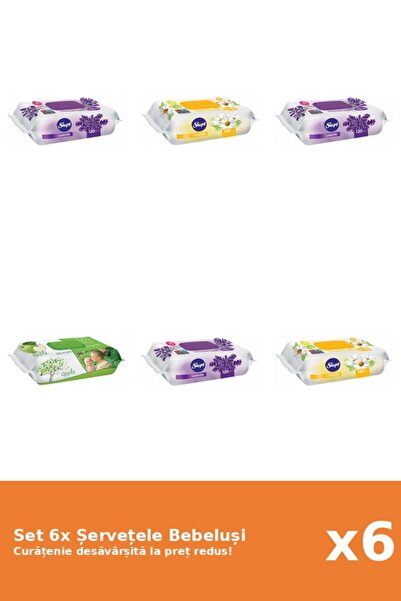 Sleepy Set of 6 Sleepy Baby Wipes: Chamomile, Lavender, Apple
