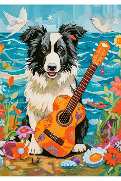 Castorland Puzzle 500 pieces - Collie, Guitar and the Sea (Castorland-54008)