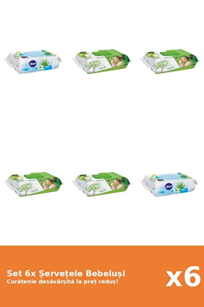 Sleepy Set of 6 Sleepy Baby Wipes: Aloe Vera, Apple