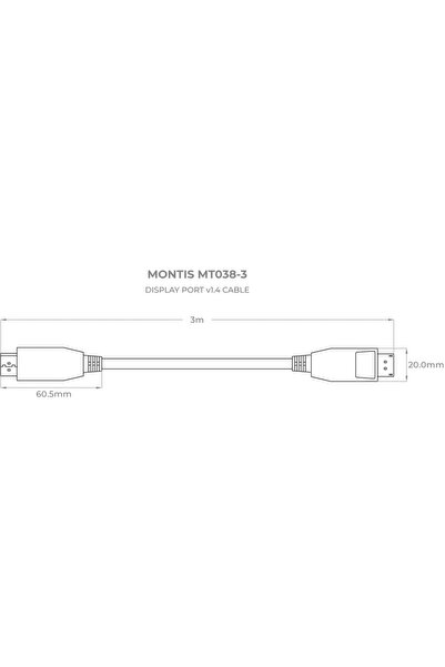 Other Montis Kabel DisplayPort v1.4 MT038-3 3 m Black, Silver