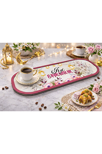 GRAFİLLİ DESİGN Bayram Concept Wooden Turkish Coffee Presentation Tray