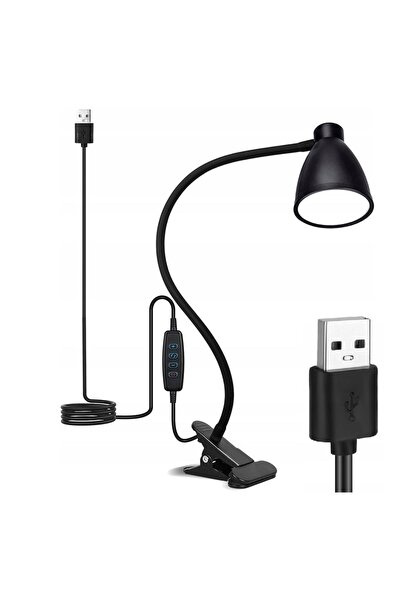 zola Lampă de birou cu clips, braț flexibil, 3 culori de lumină, reglare la 3...