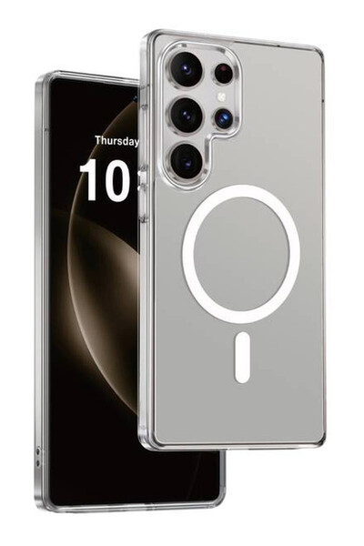 VERTEK Husa de protectie tip MagSafe pentru Samsung Galaxy S24 Ultra, Transpa...
