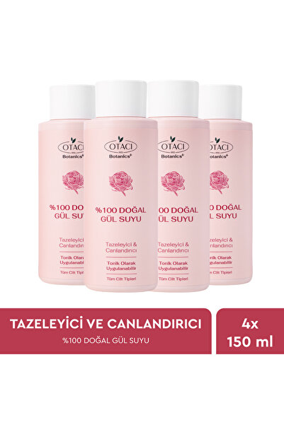 Otacı %100 Doğal Gül Suyu 150 ML Dörtlü Paket