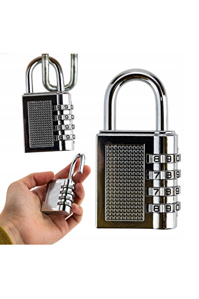 zola Metal lacquered with cipher, unique 4-digit code, metal, 79x41 mm, silver