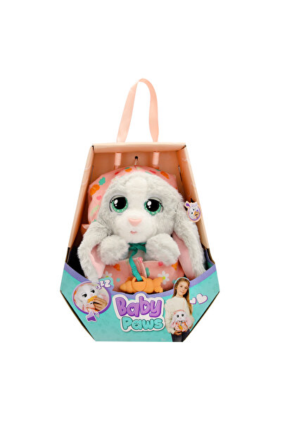 Baby Paws Jucarie de plus Iepuras gri interactiv in gentuta 21.5 cm, ...