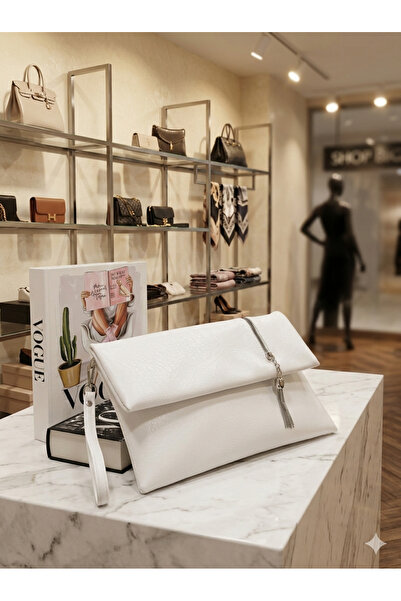 DMG Collection Tassel Detailed Clutch Handbag and Crossbody Bag for Women Bag