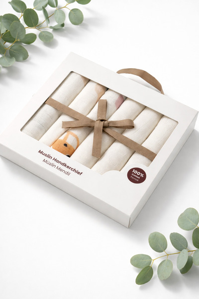 moukou Soft 6-Piece 100% Cotton Muslin Baby Wipes Set 23X23 cm Suitable for D...