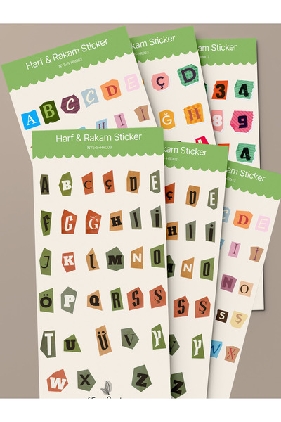 tinystoriestr Σετ αυτοκόλλητων με γράμματα και αριθμούς 6 φύλλα – Αλφάβητο/ Η...